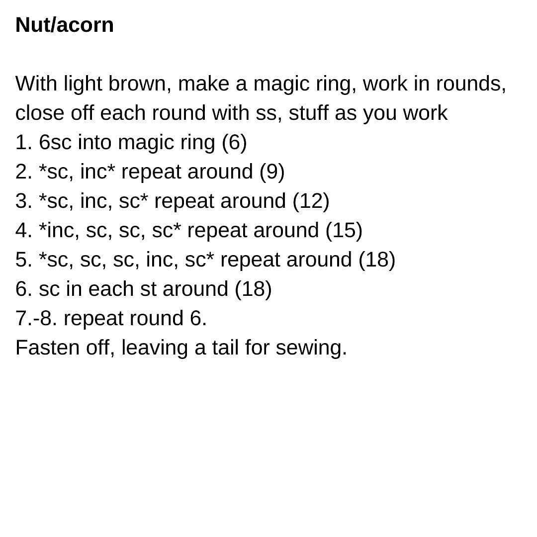 Crochet Amigurumi Squirrel Free Pattern for Beginners