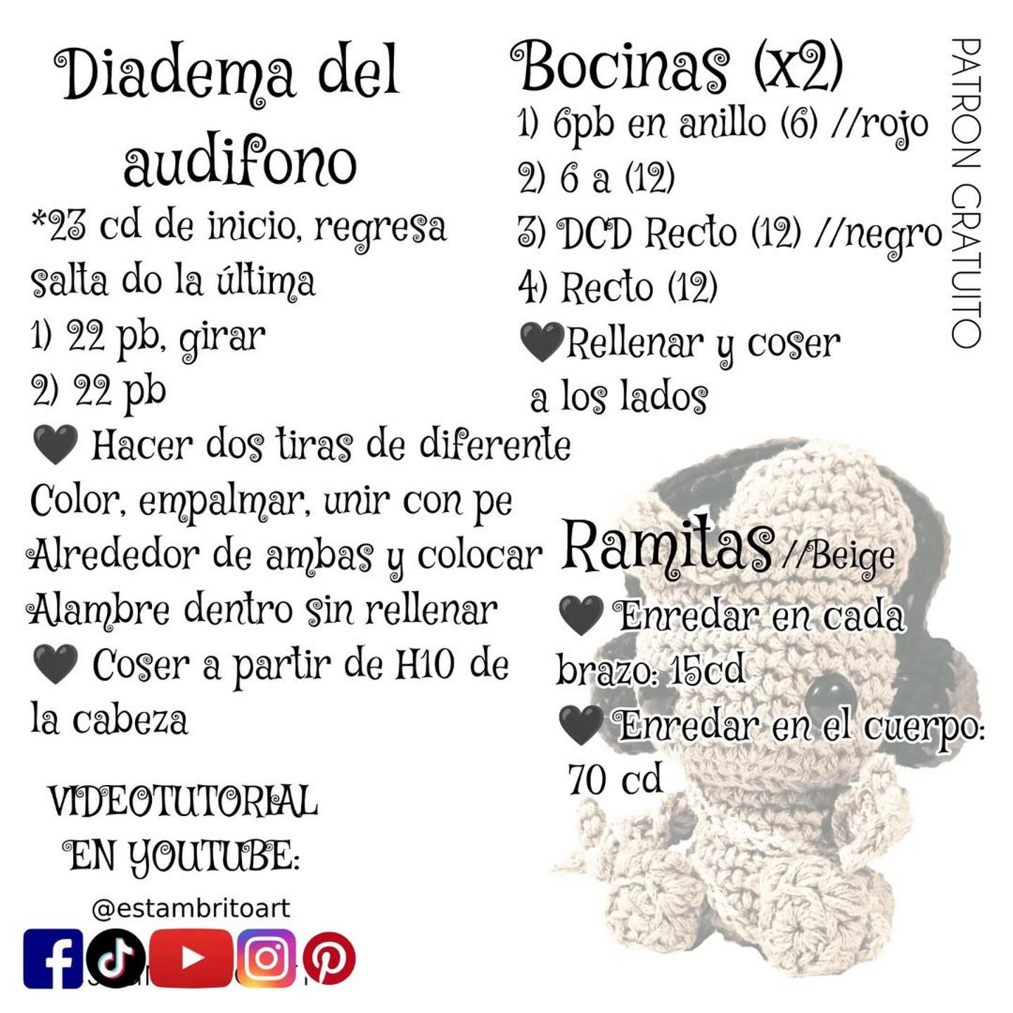Crochet Baby Groot Pattern with Headphones Free Tutorial