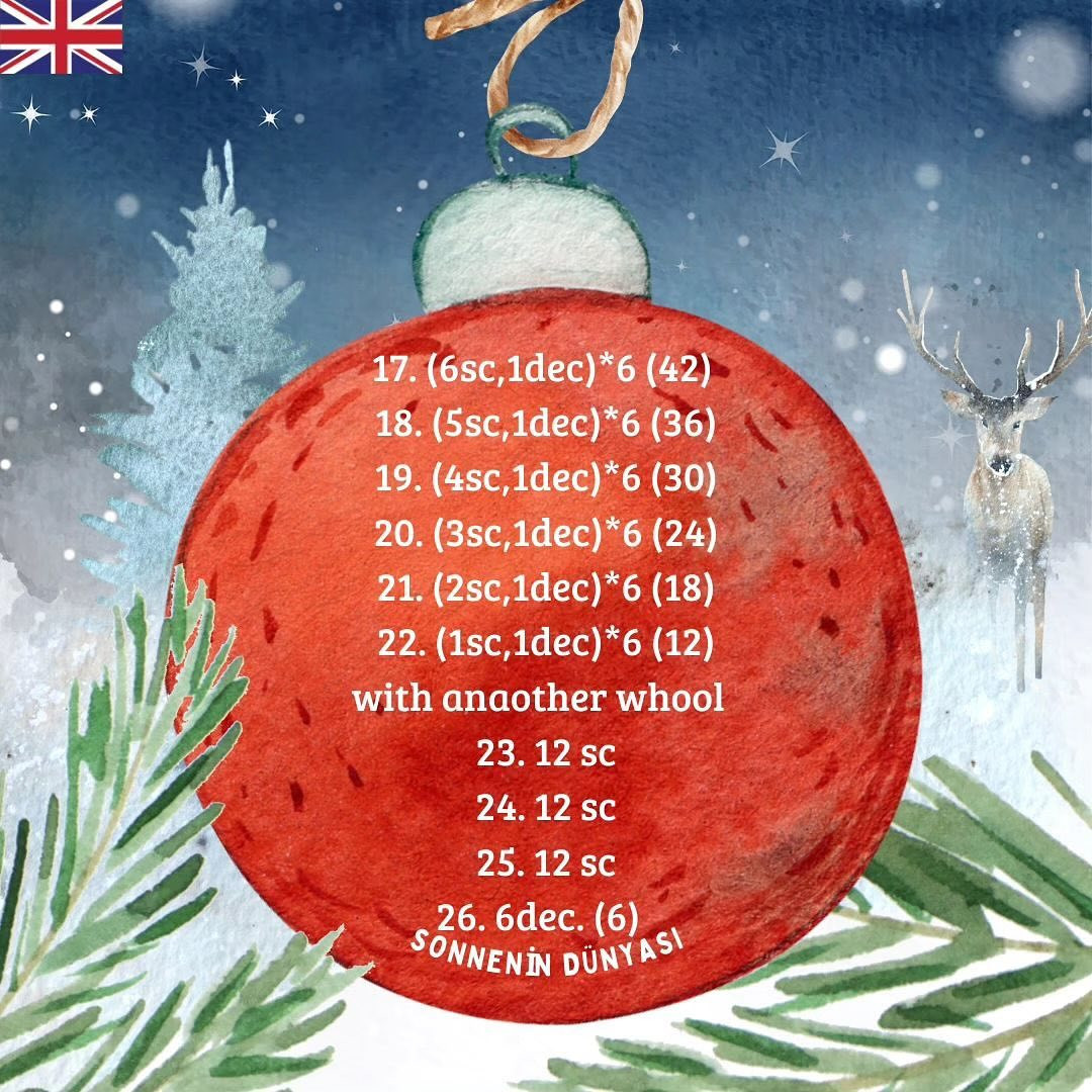 Crochet Christmas Ornaments Free Pattern in Three Languages