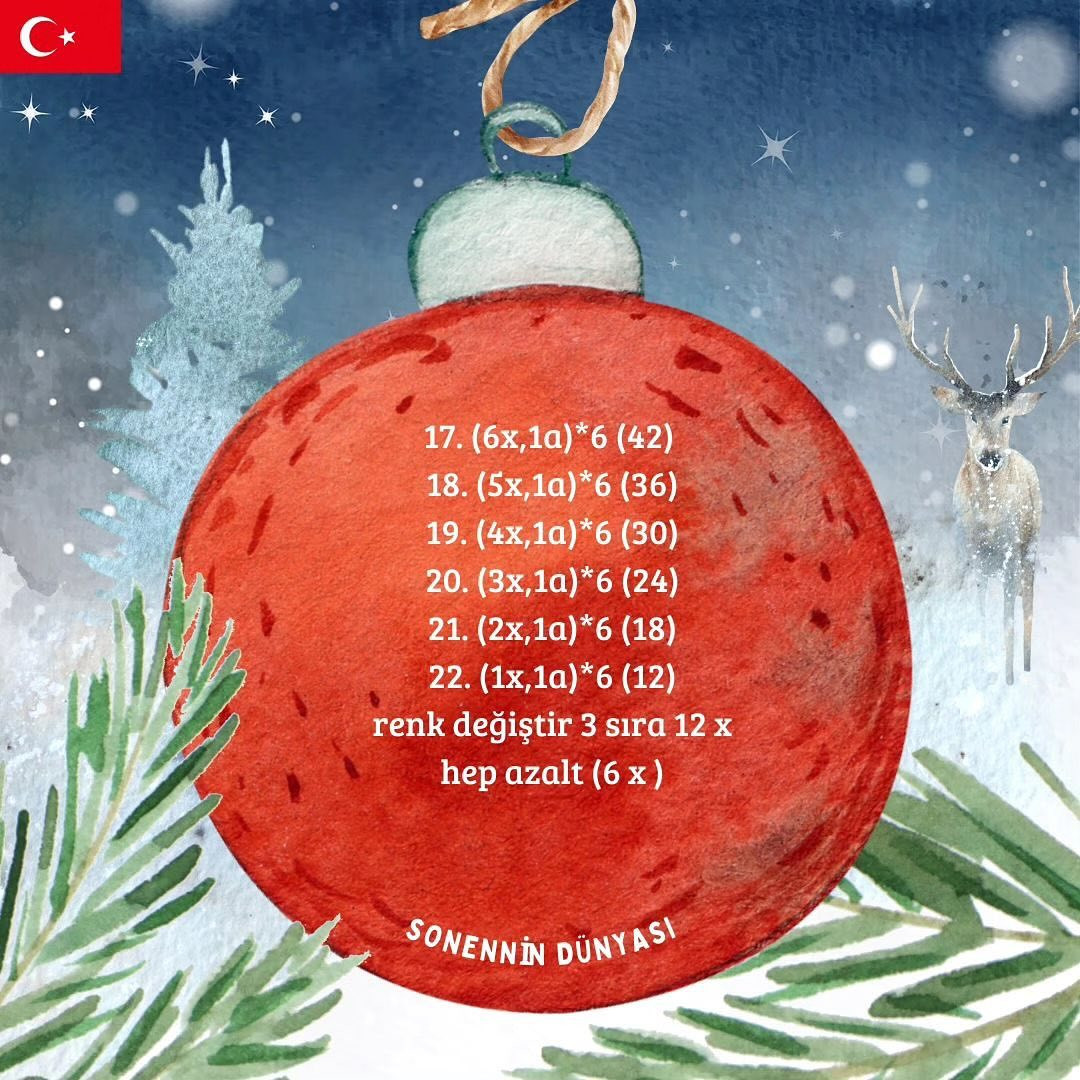 Crochet Christmas Ornaments Free Pattern in Three Languages
