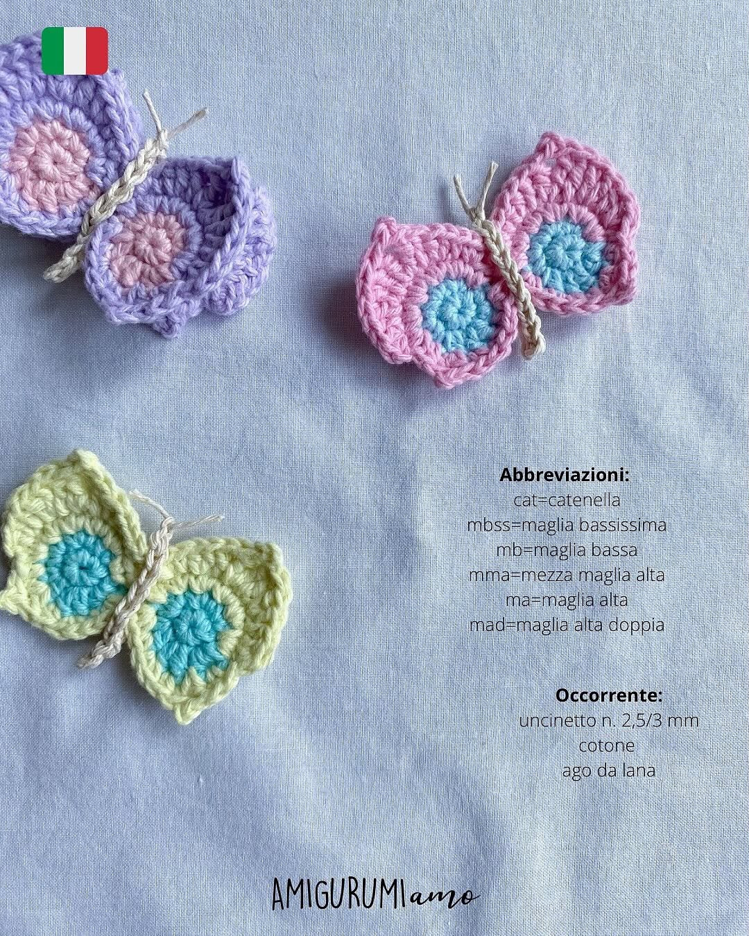 Crochet Colorful Butterflies Pattern for Beginners