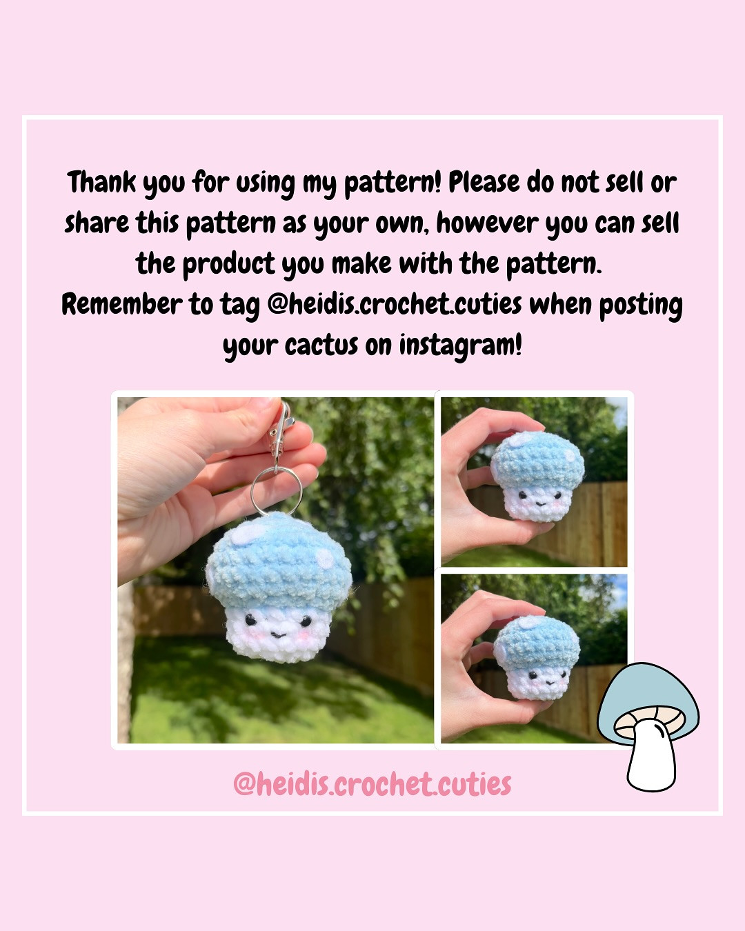 Crochet Cute Mushroom Keyring with Free Pattern Tutorial