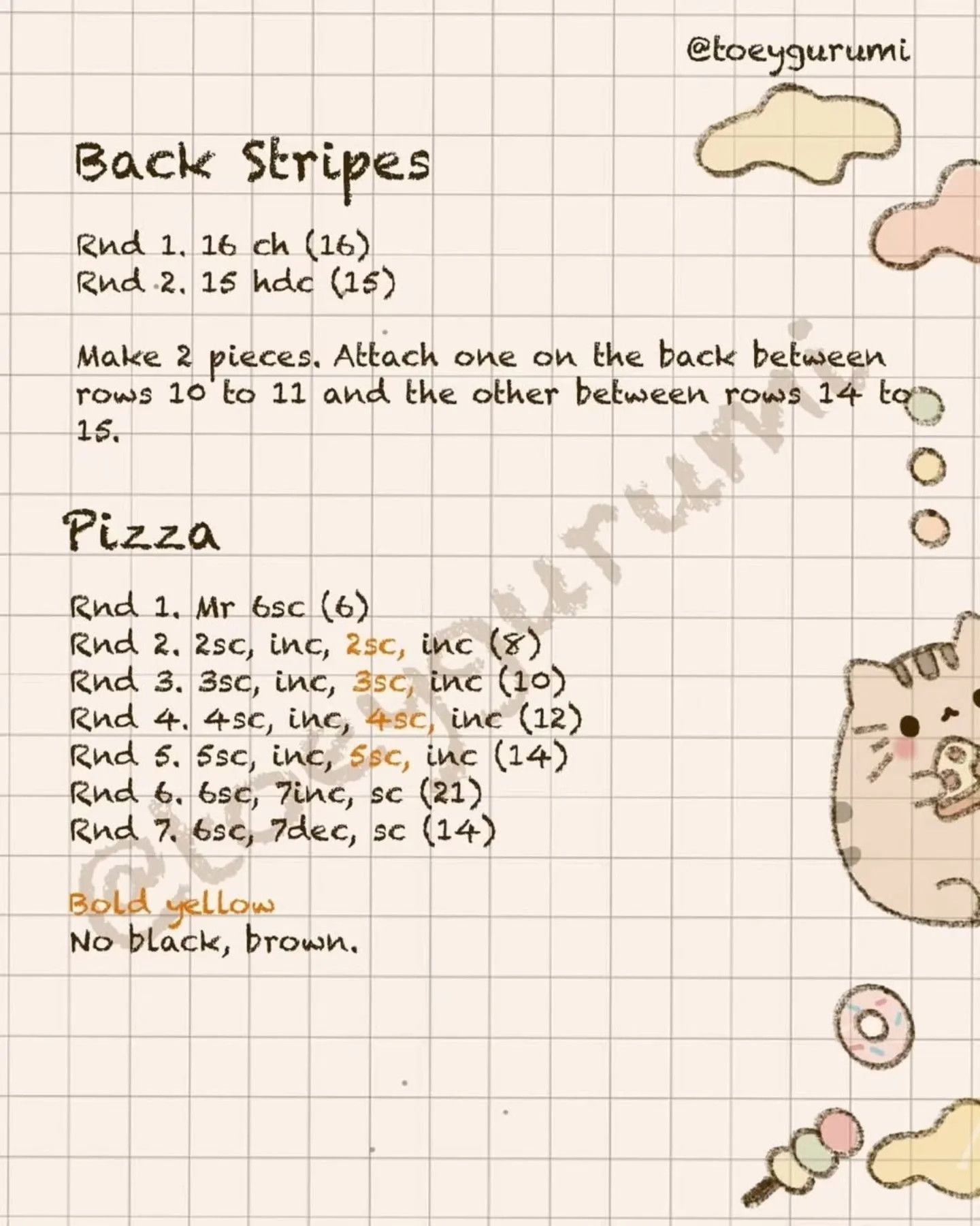 Crochet Cute Pusheen Cat Free Pattern for Beginners