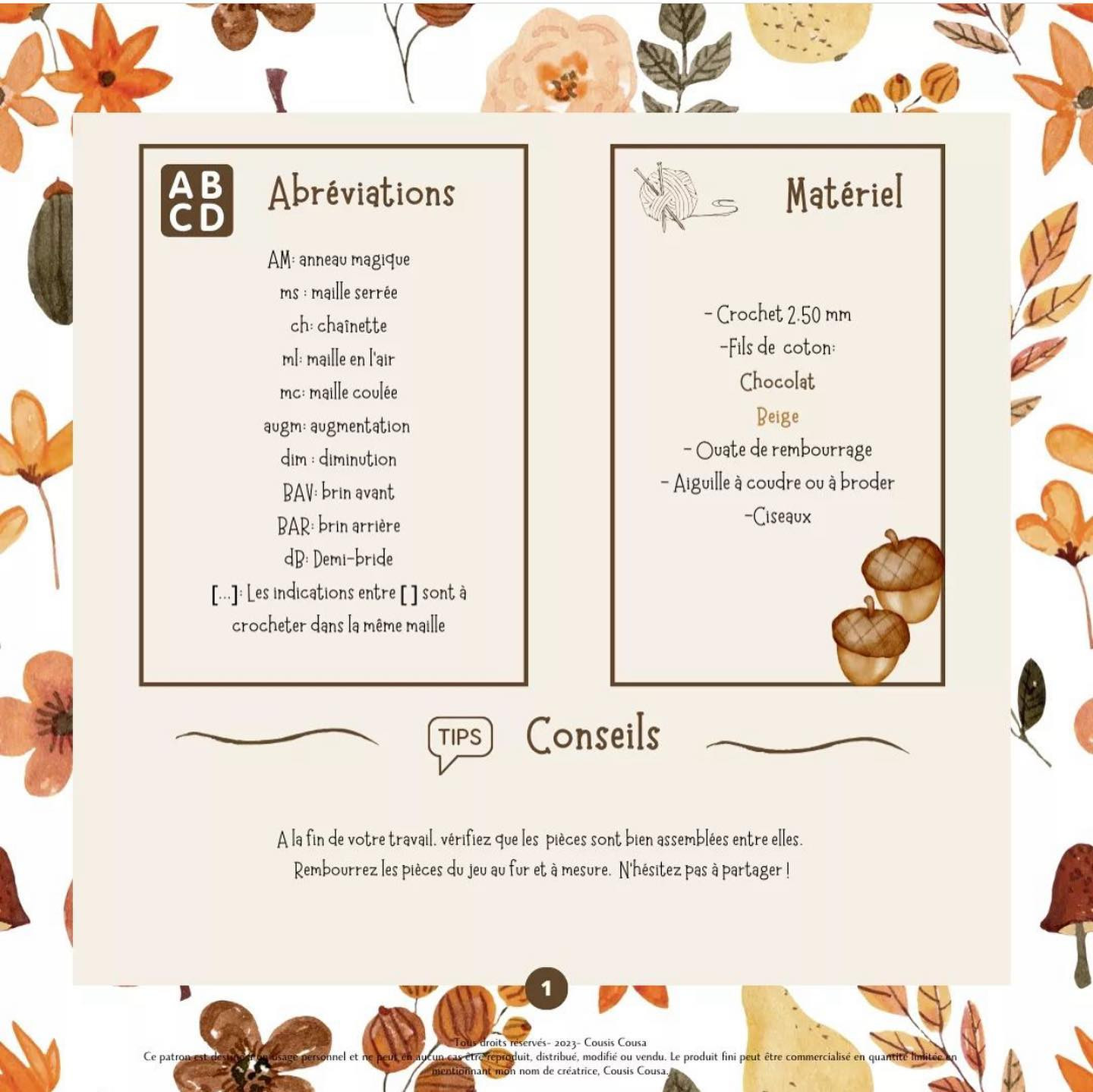 Crochet de Glands d’Automne pour Débutants Facile et Rapide