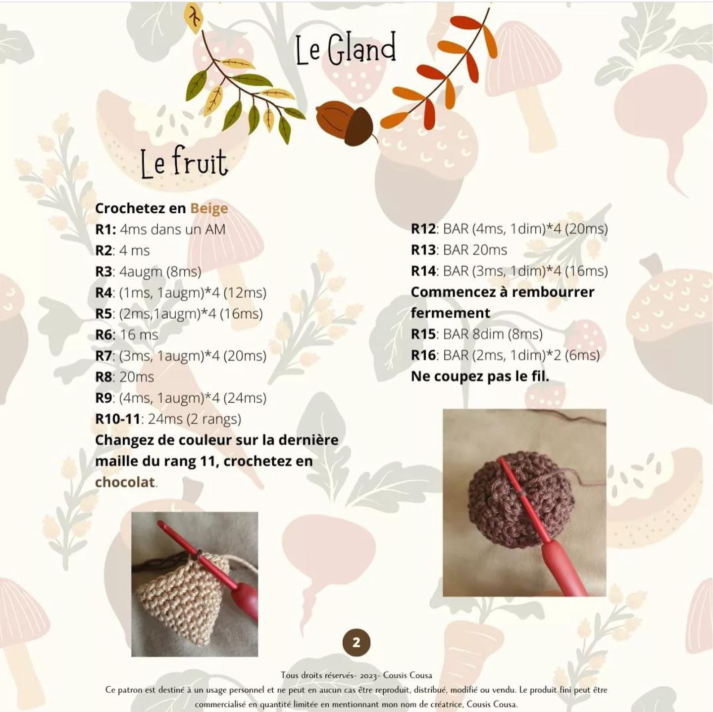 Crochet de Glands d’Automne pour Débutants Facile et Rapide