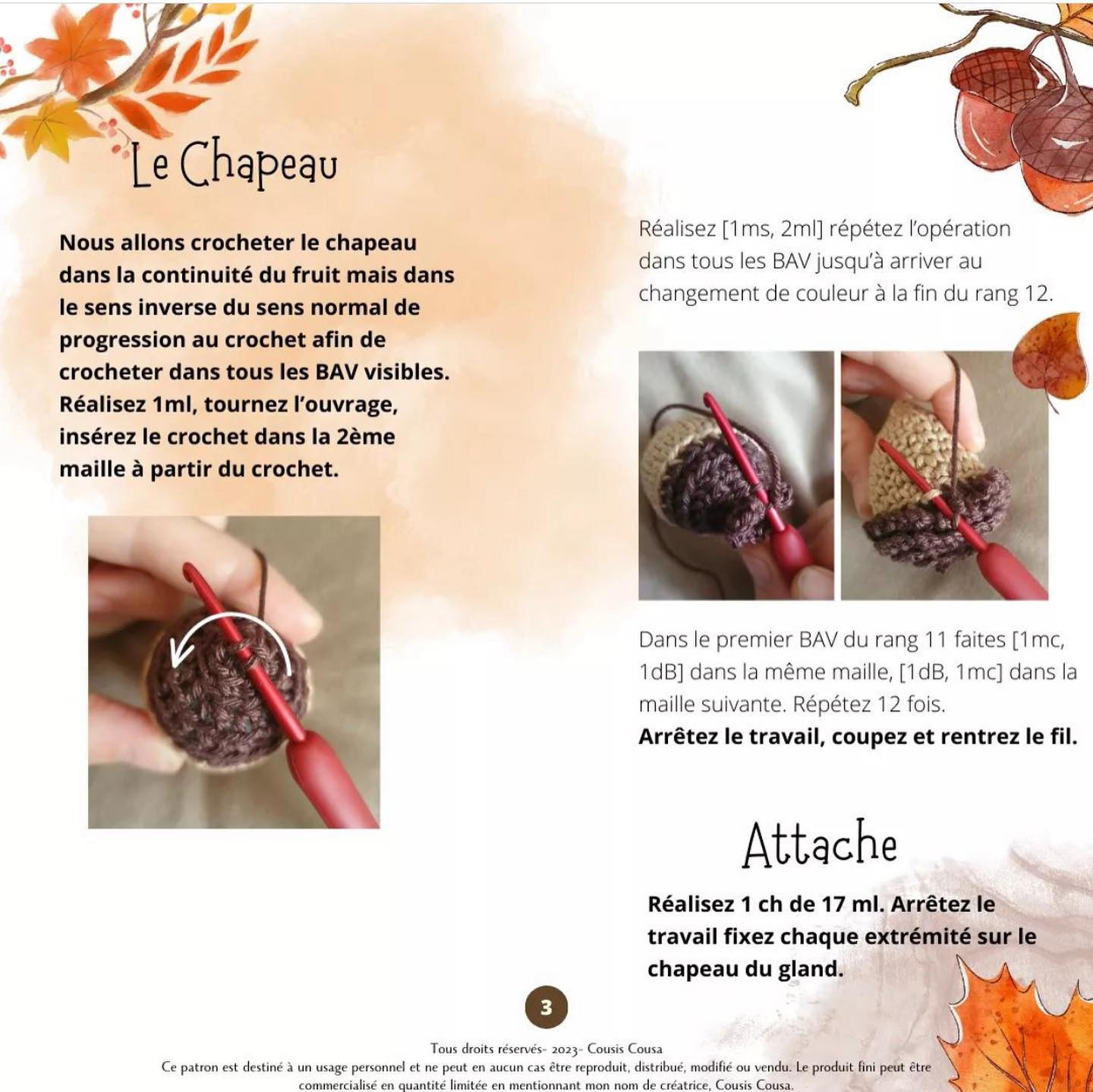 Crochet de Glands d’Automne pour Débutants Facile et Rapide