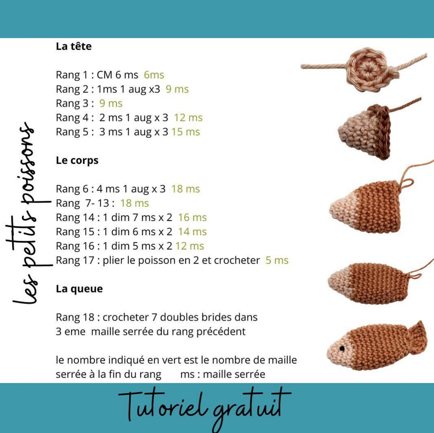 Crochet des petits poissons avec ce tutoriel gratuit facile