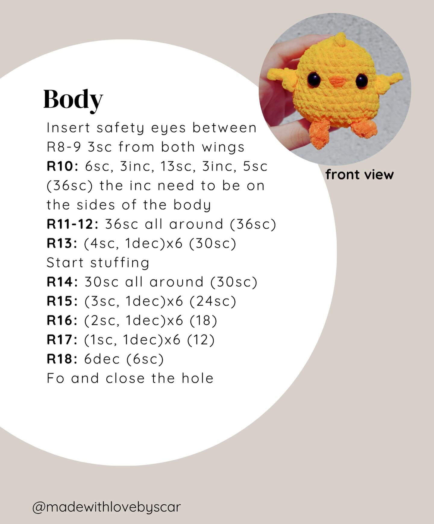 Crochet Eddie the Chick Free Pattern for Beginners