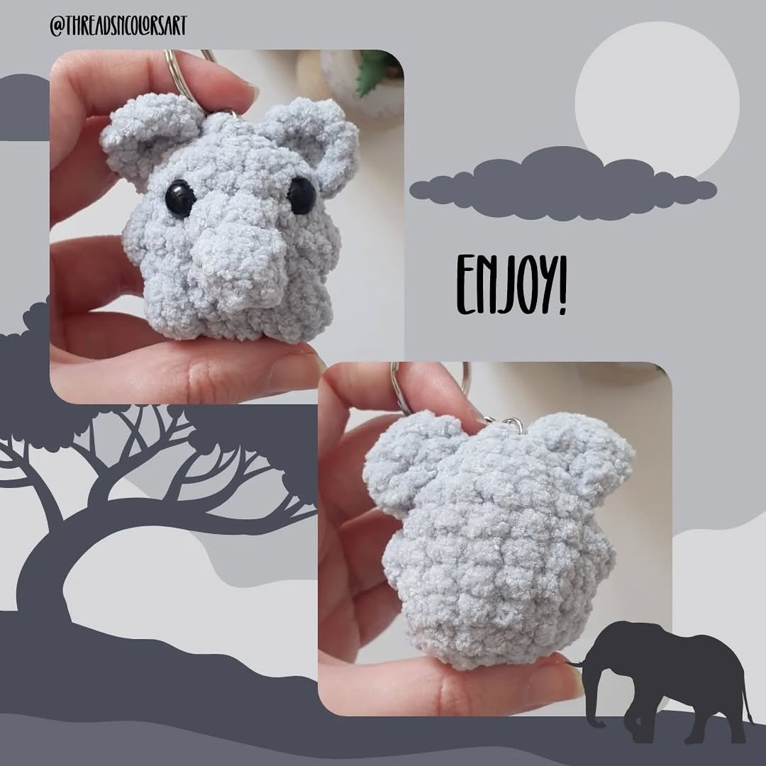 Crochet Elephant Keychain Pattern: Free and Easy Tutorial