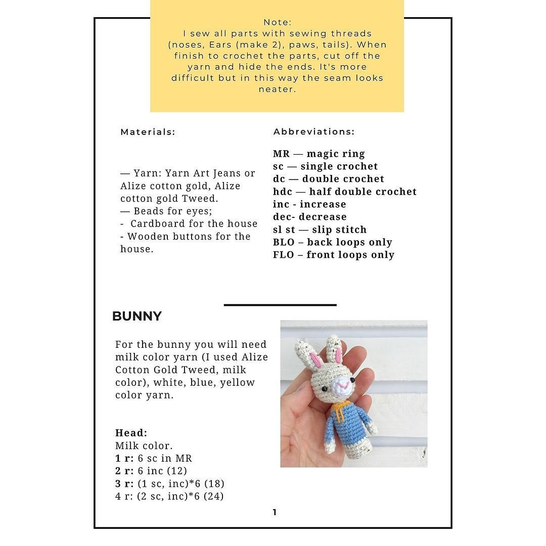 Crochet Finger Puppets: Fairy House Animal Friends Pattern