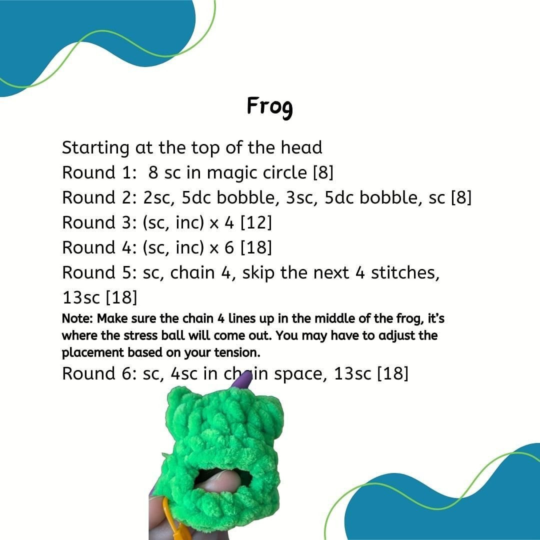 Crochet Frog Stress Ball Free Pattern for Relaxation