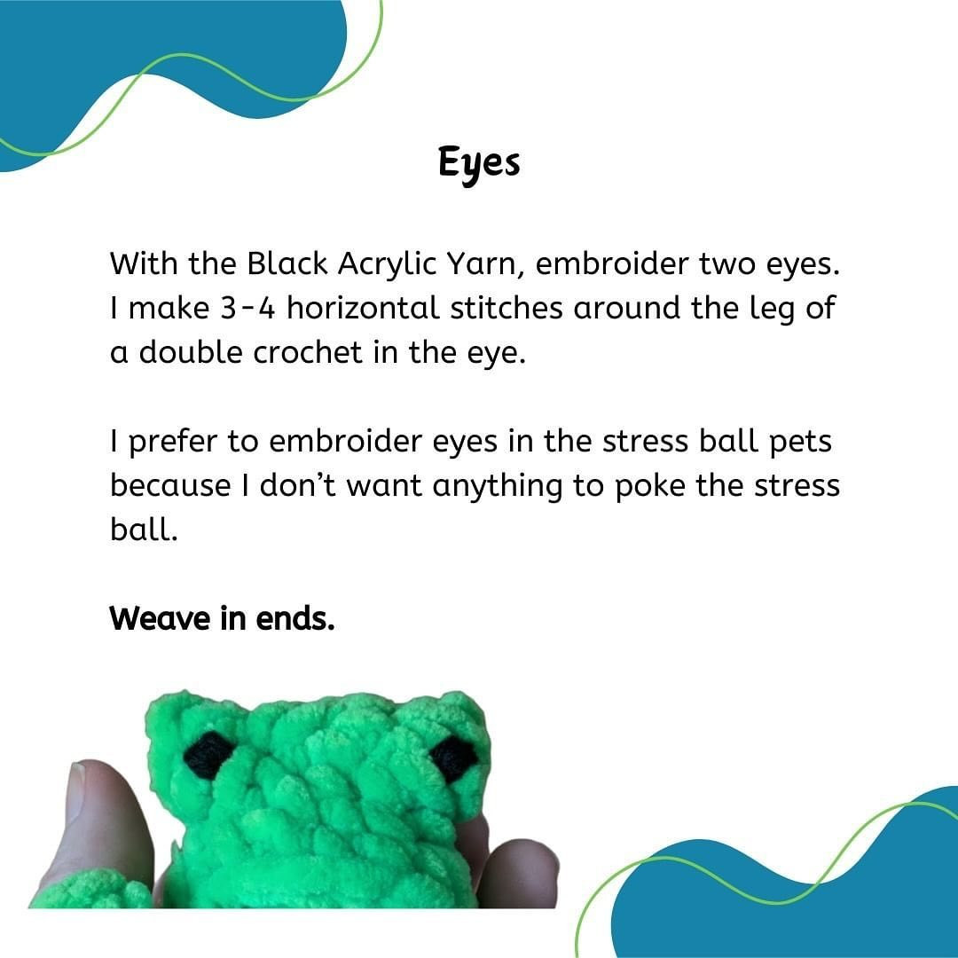 Crochet Frog Stress Ball Free Pattern for Relaxation