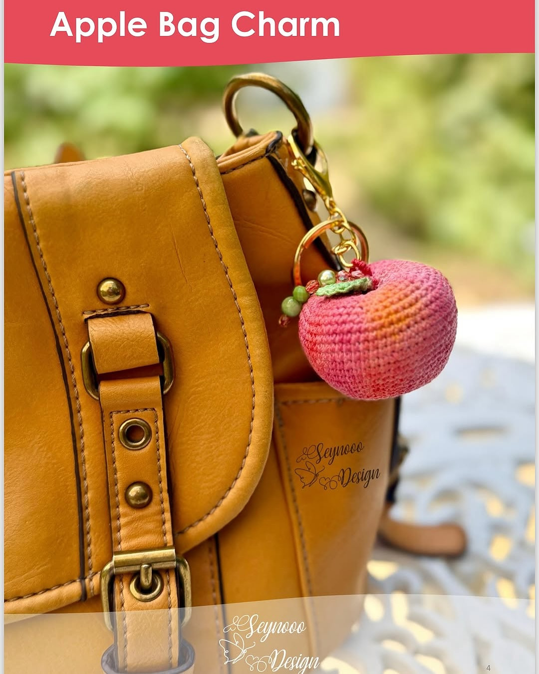 Crochet Fruit Charms Pattern: Apple and Pear Bag Accessories