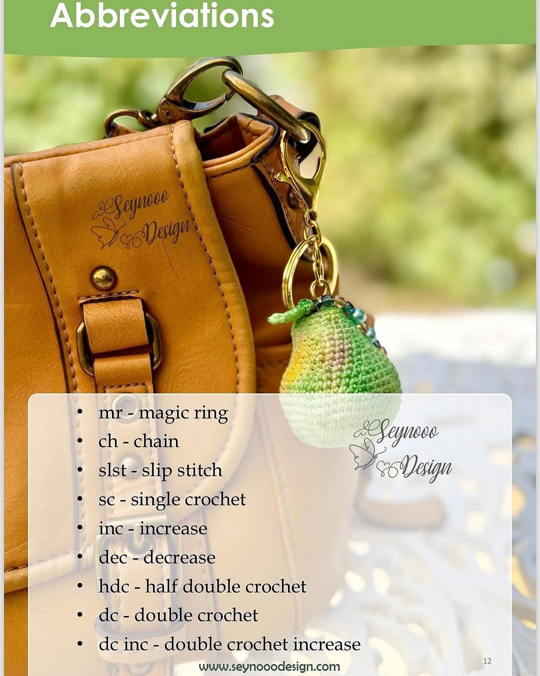 Crochet Fruit Charms Pattern: Apple and Pear Bag Accessories