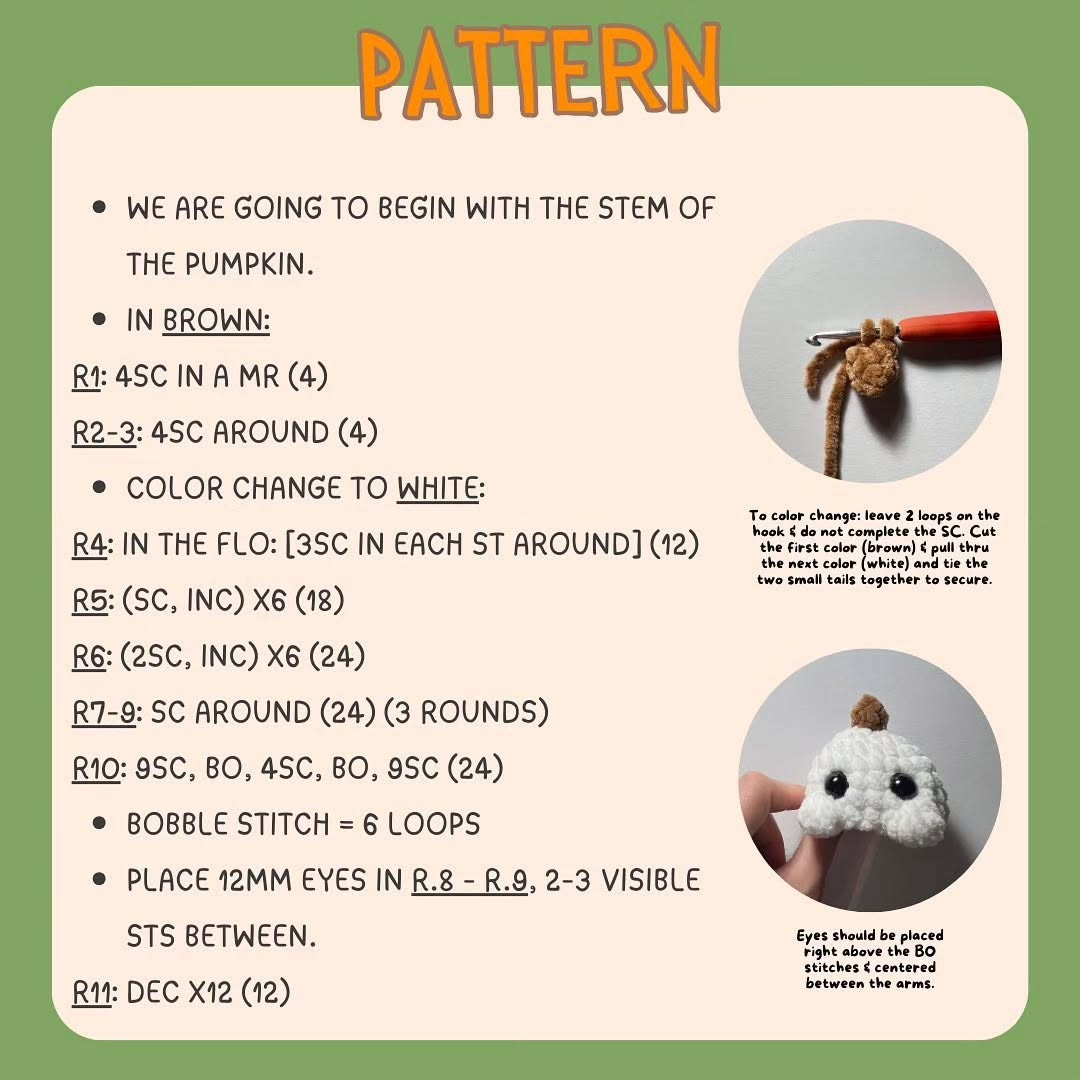Crochet Ghost in Pumpkin Free Pattern for Halloween Fun