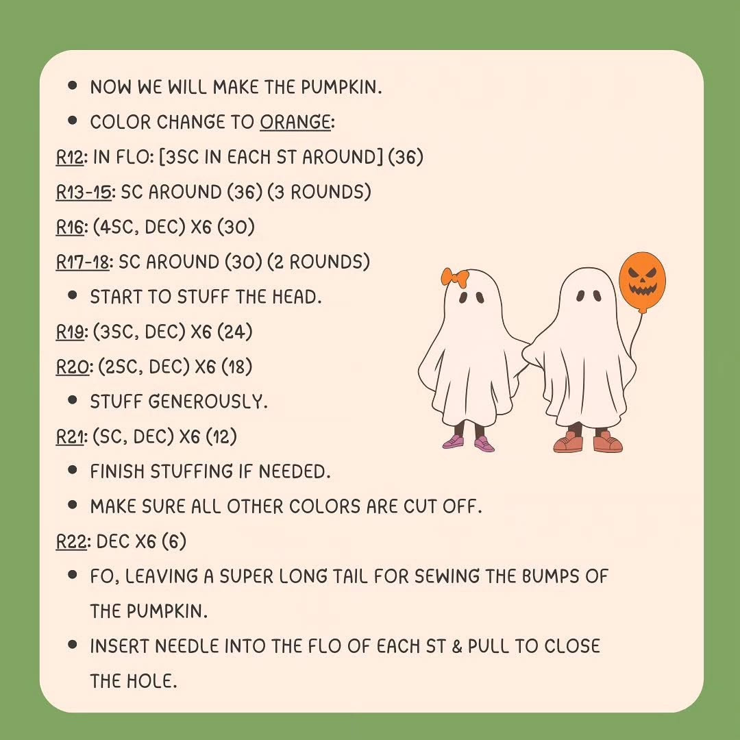 Crochet Ghost in Pumpkin Free Pattern for Halloween Fun