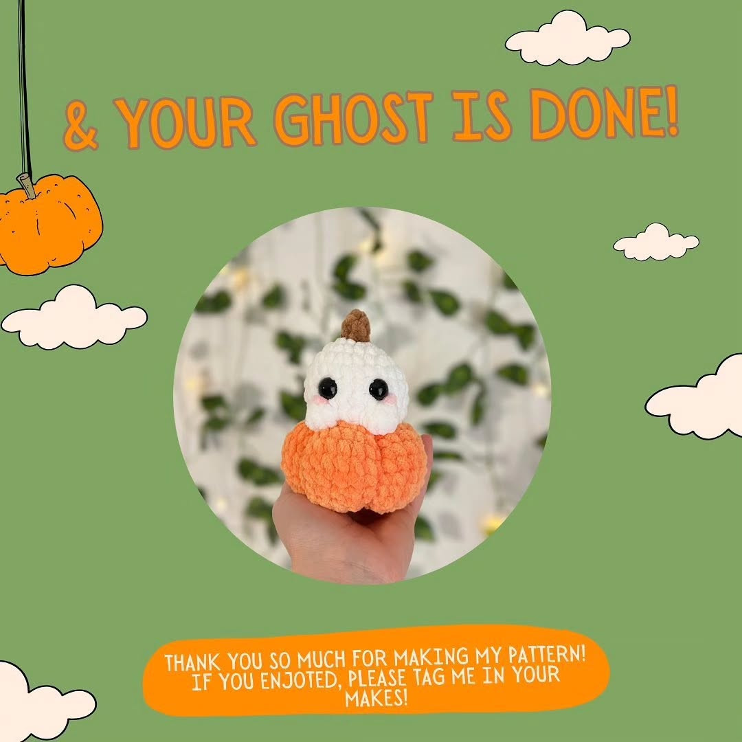 Crochet Ghost in Pumpkin Free Pattern for Halloween Fun