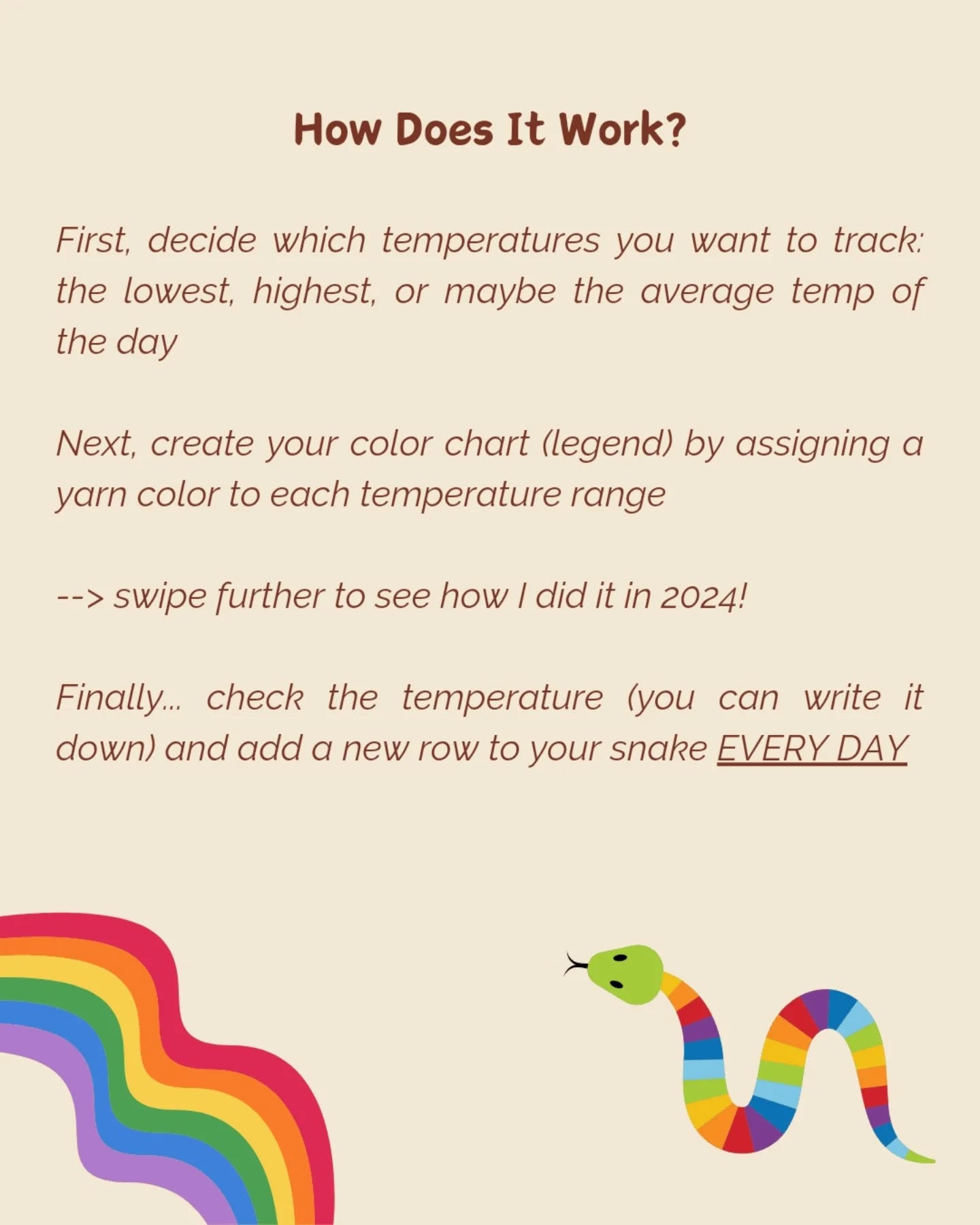 Crochet Guide: Crafting a Colorful Temperature Snake