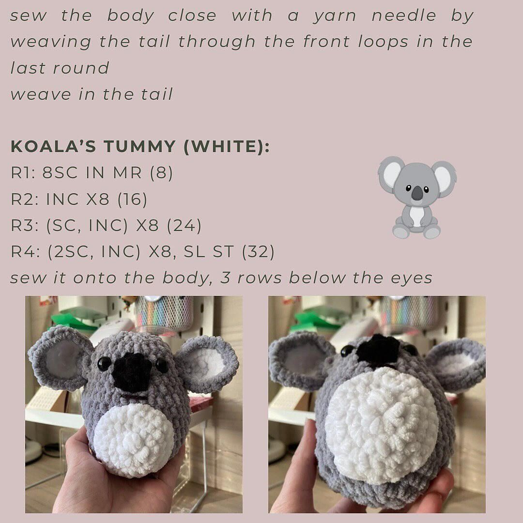Crochet Koala Amigurumi Free Pattern for Beginners