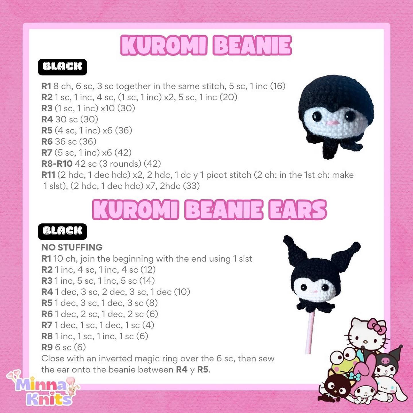 Crochet Kuromi Balloon Pattern - Free Amigurumi Design