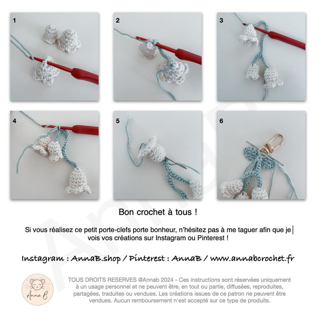 Crochet Lily of the Valley Keychain Pattern for May Day