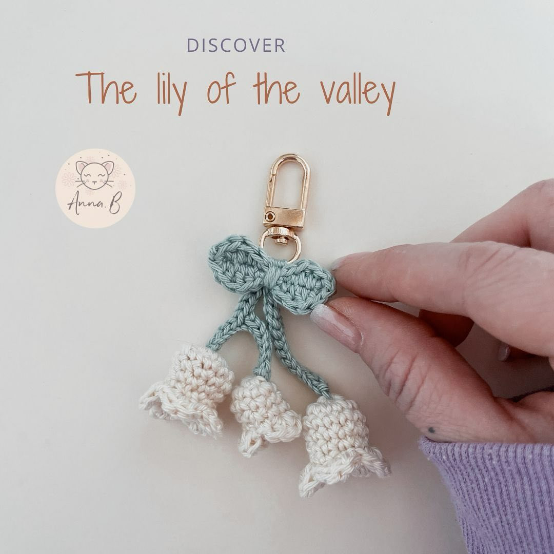 Crochet Lily of the Valley Keychain Pattern for May Day