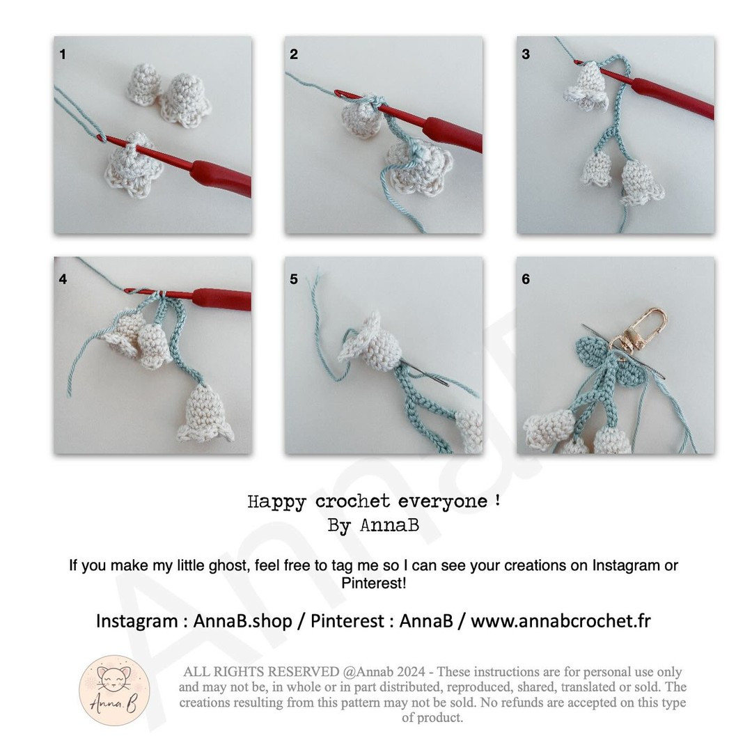 Crochet Lily of the Valley Keychain Pattern for May Day