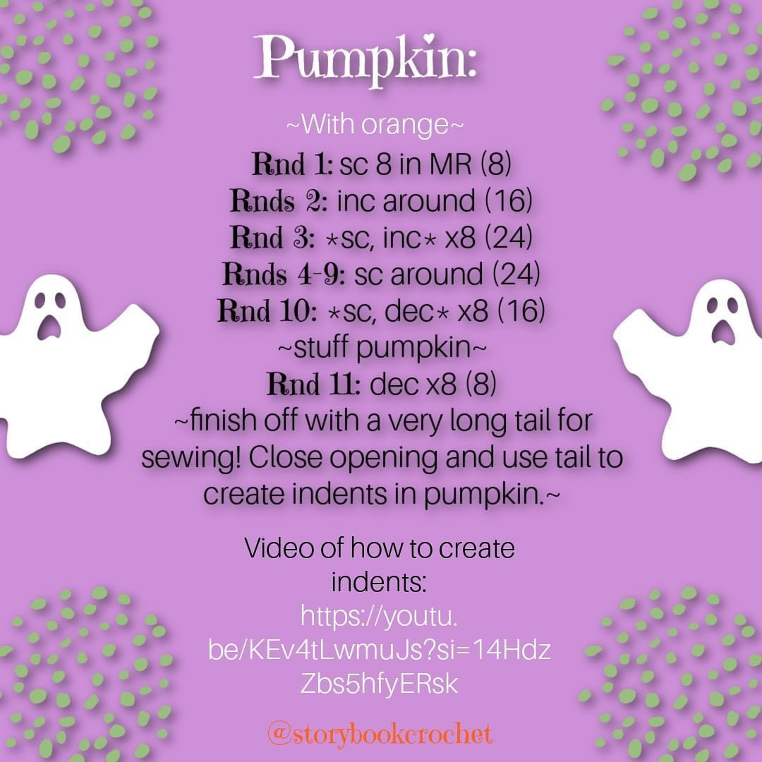 Crochet Little Boo Ghost with Pumpkin Pattern for Halloween Decor