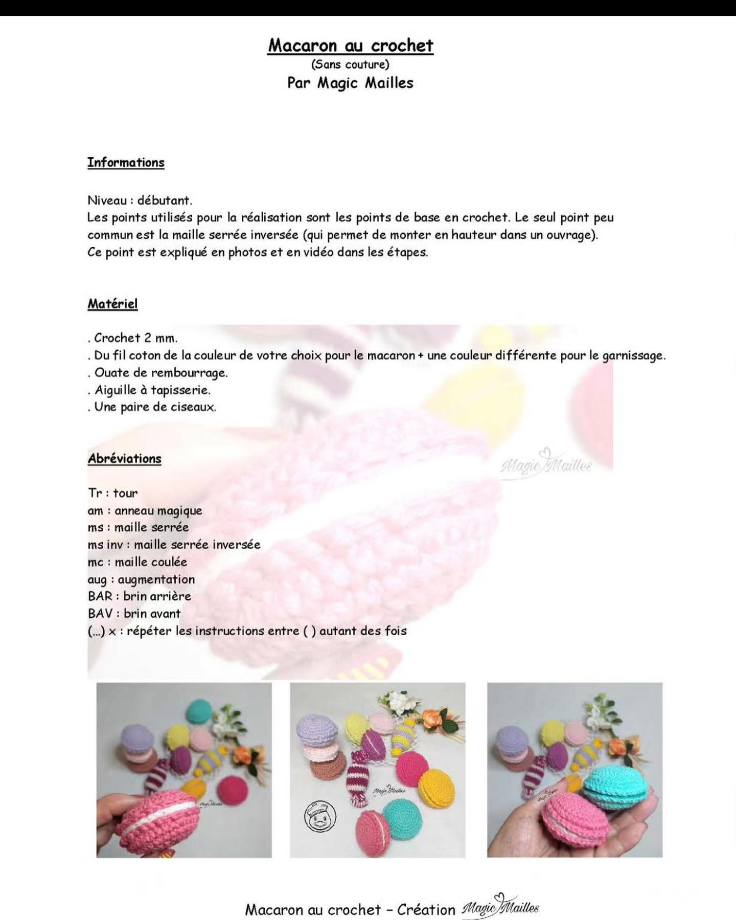 Crochet Macaron Facile: Tutoriel Gratuit pour Débutants, Sans Couture