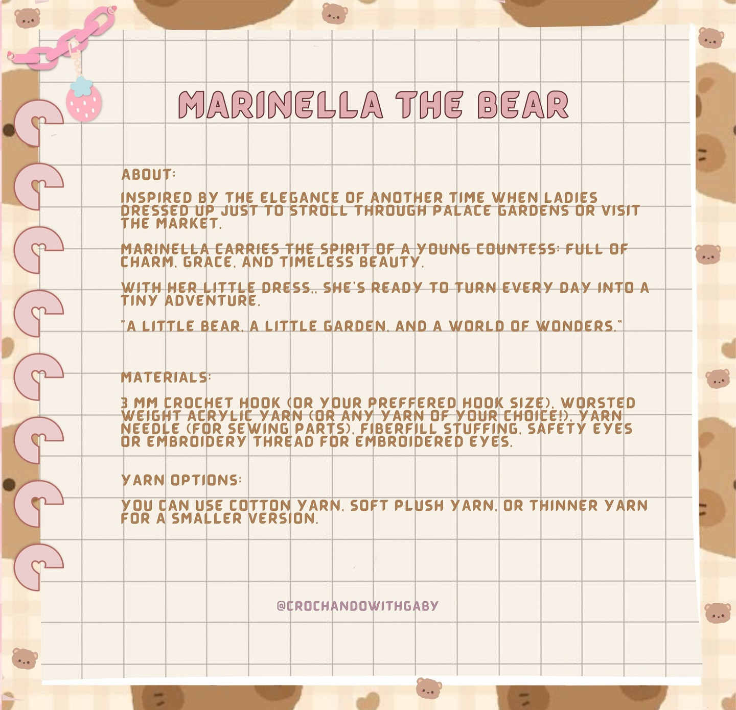 Crochet Marinella the Bear with Free Pattern Instructions