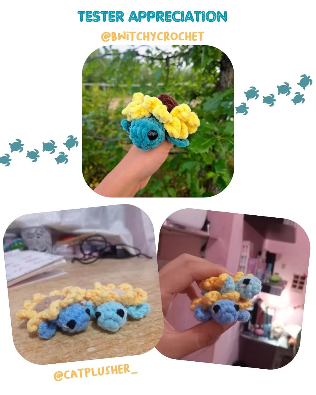Crochet Mini Sunflower Turtle Pattern - Free Tutorial