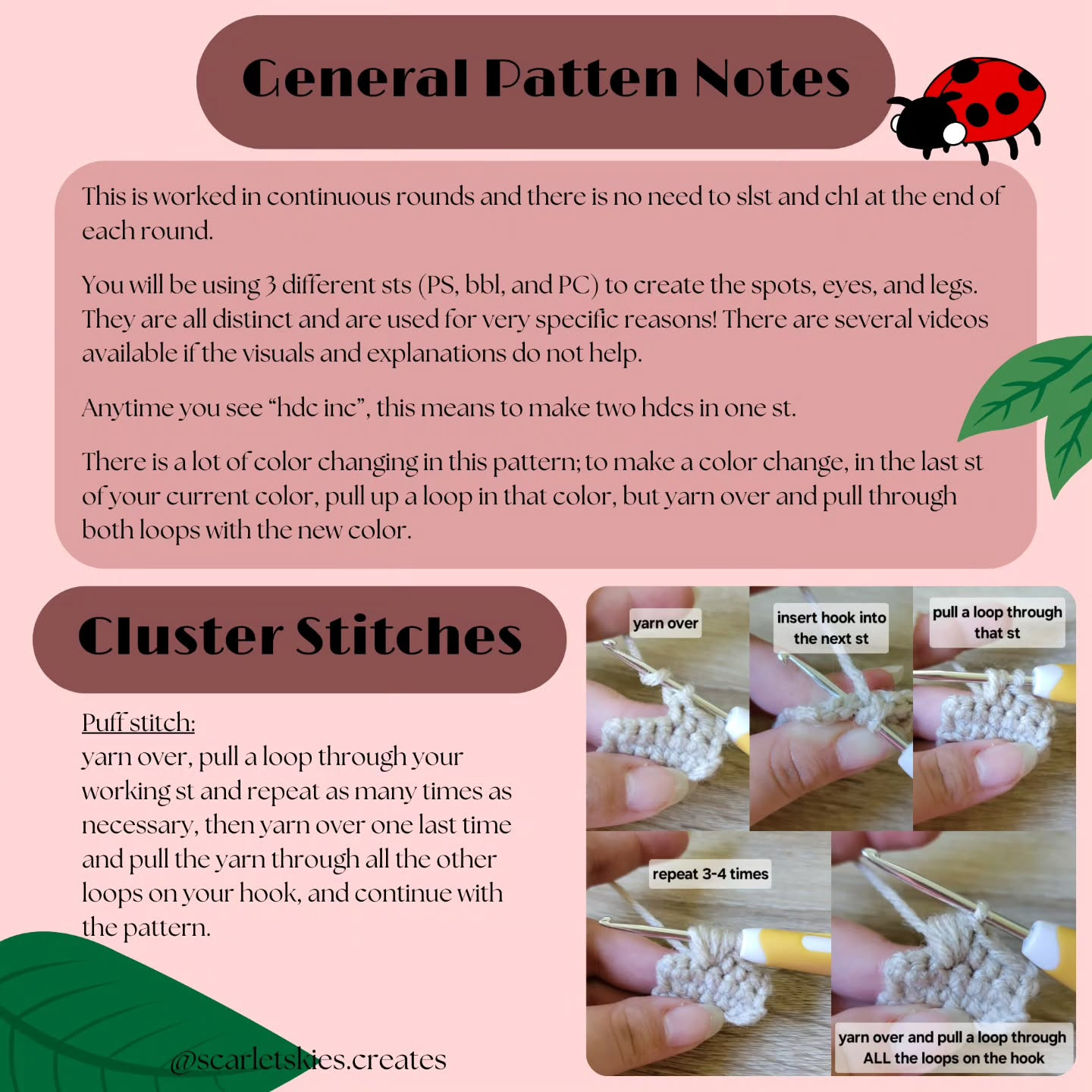 Crochet No-Sew Ladybug Pattern for Beginners