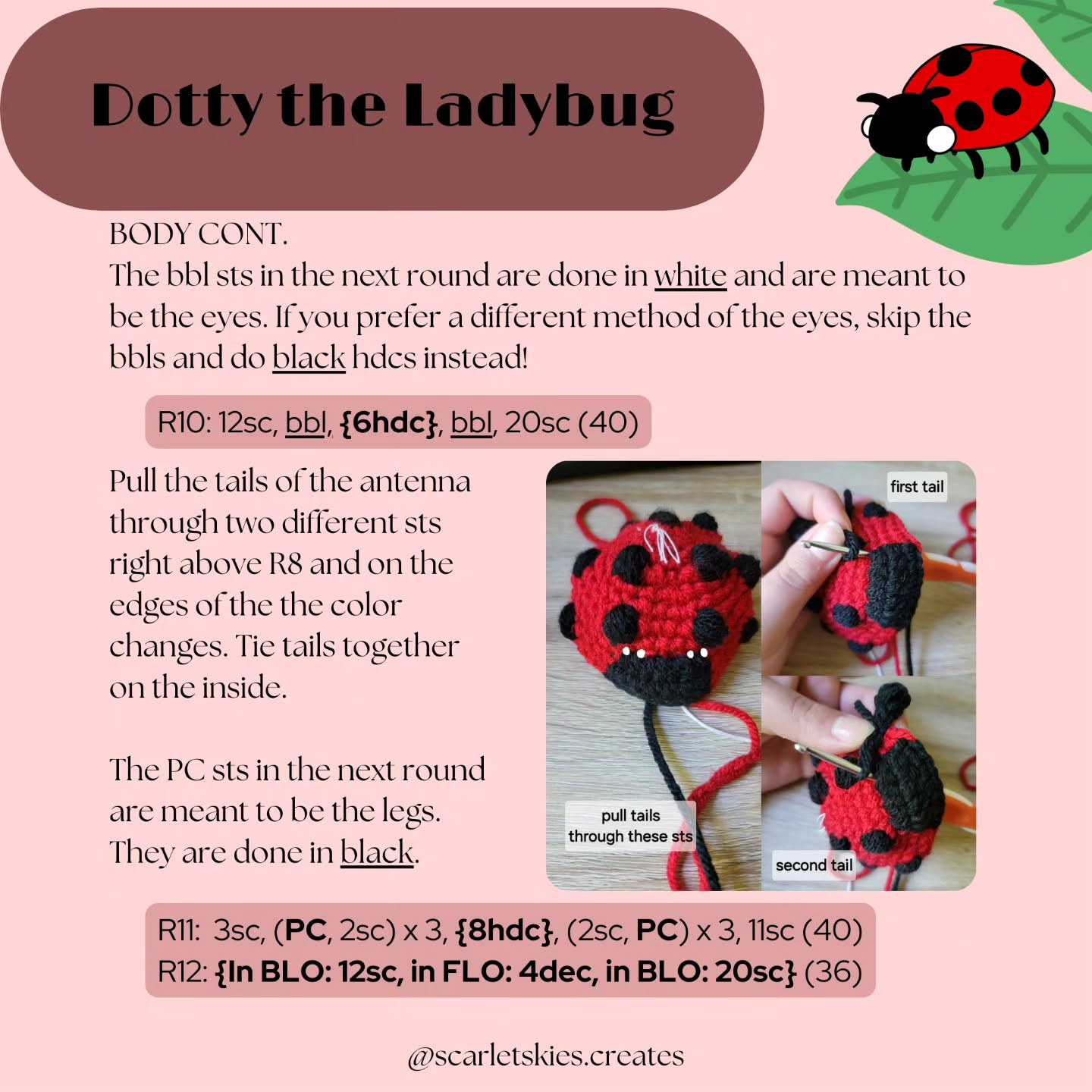 Crochet No-Sew Ladybug Pattern for Beginners