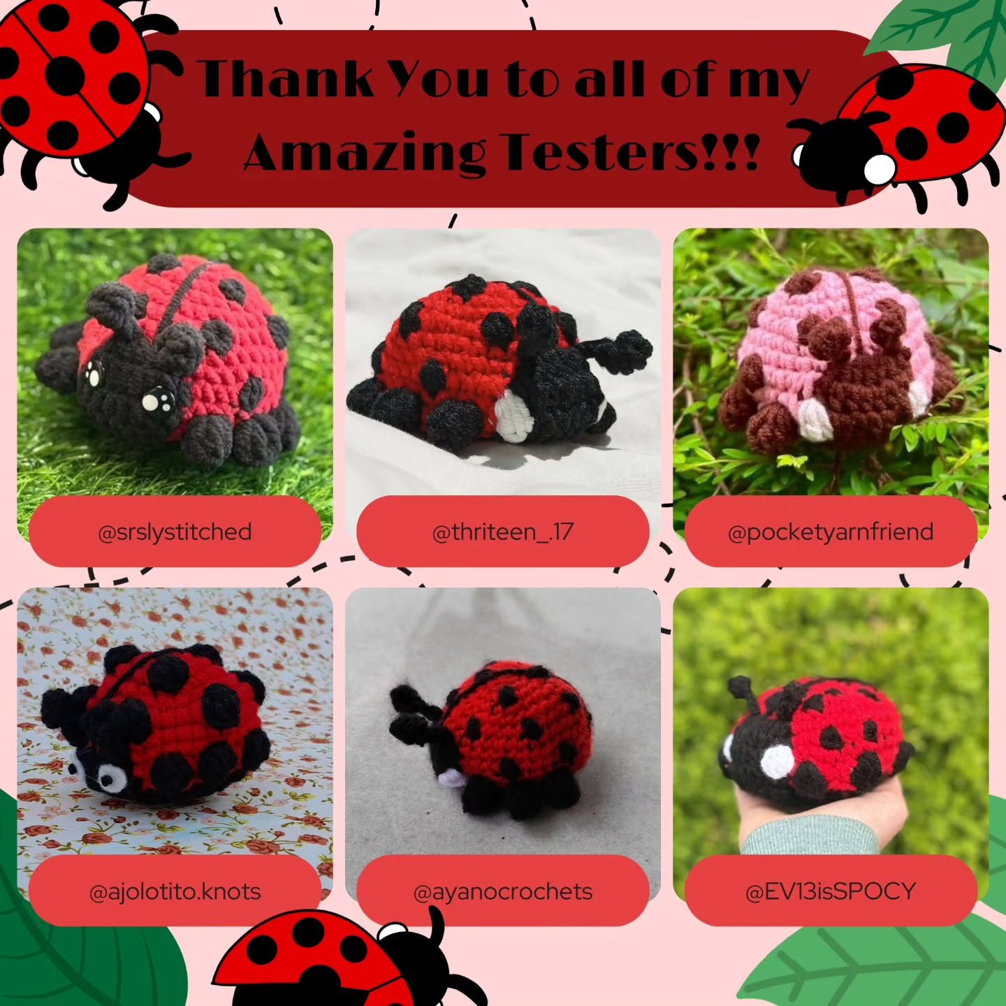Crochet No-Sew Ladybug Pattern for Beginners