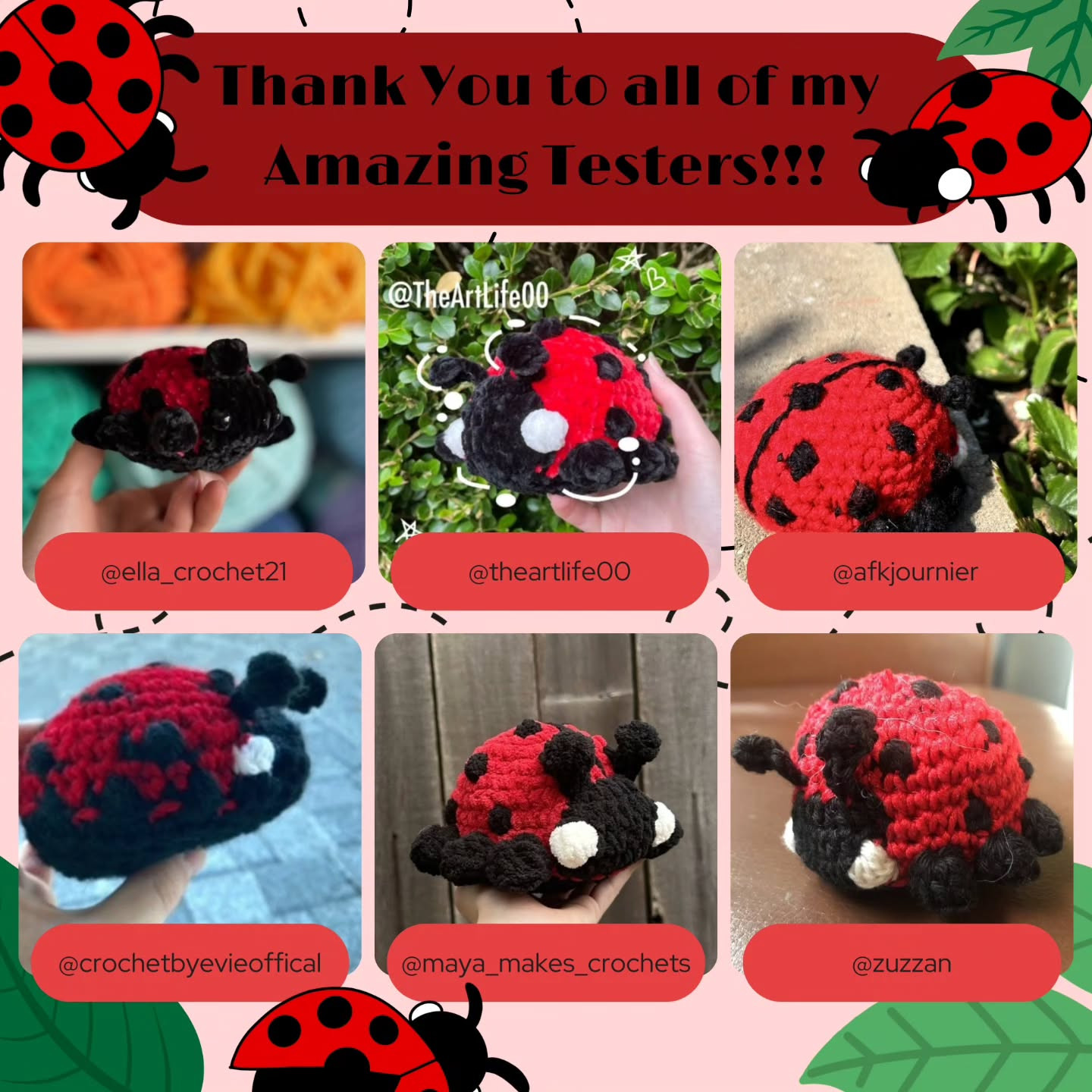 Crochet No-Sew Ladybug Pattern for Beginners