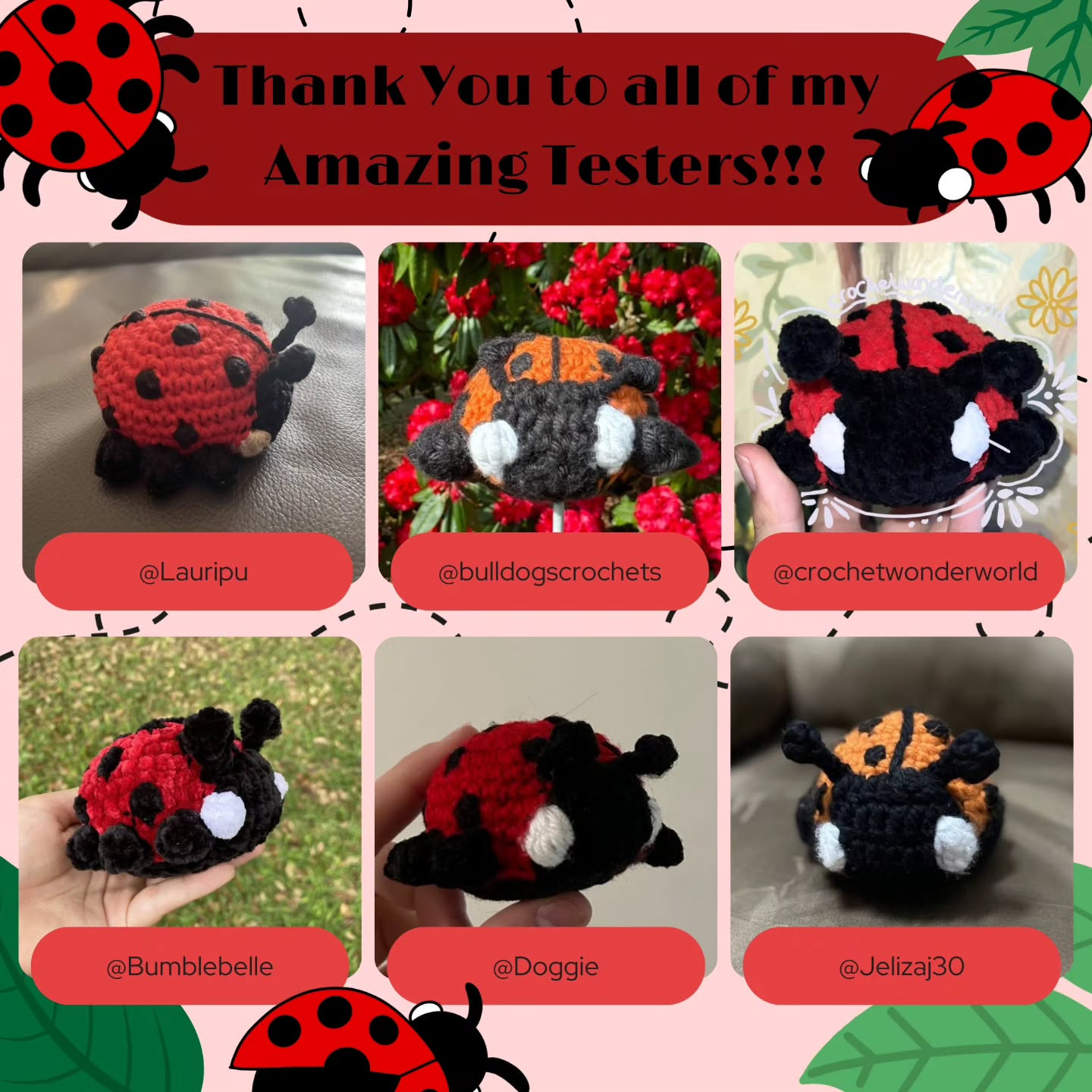 Crochet No-Sew Ladybug Pattern for Beginners