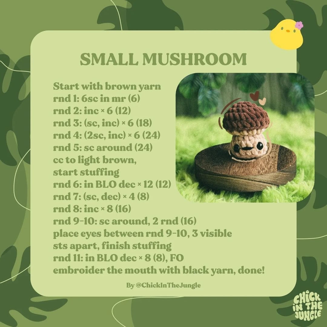 Crochet No-Sew Mushroom Pattern: Cute and Easy DIY Project