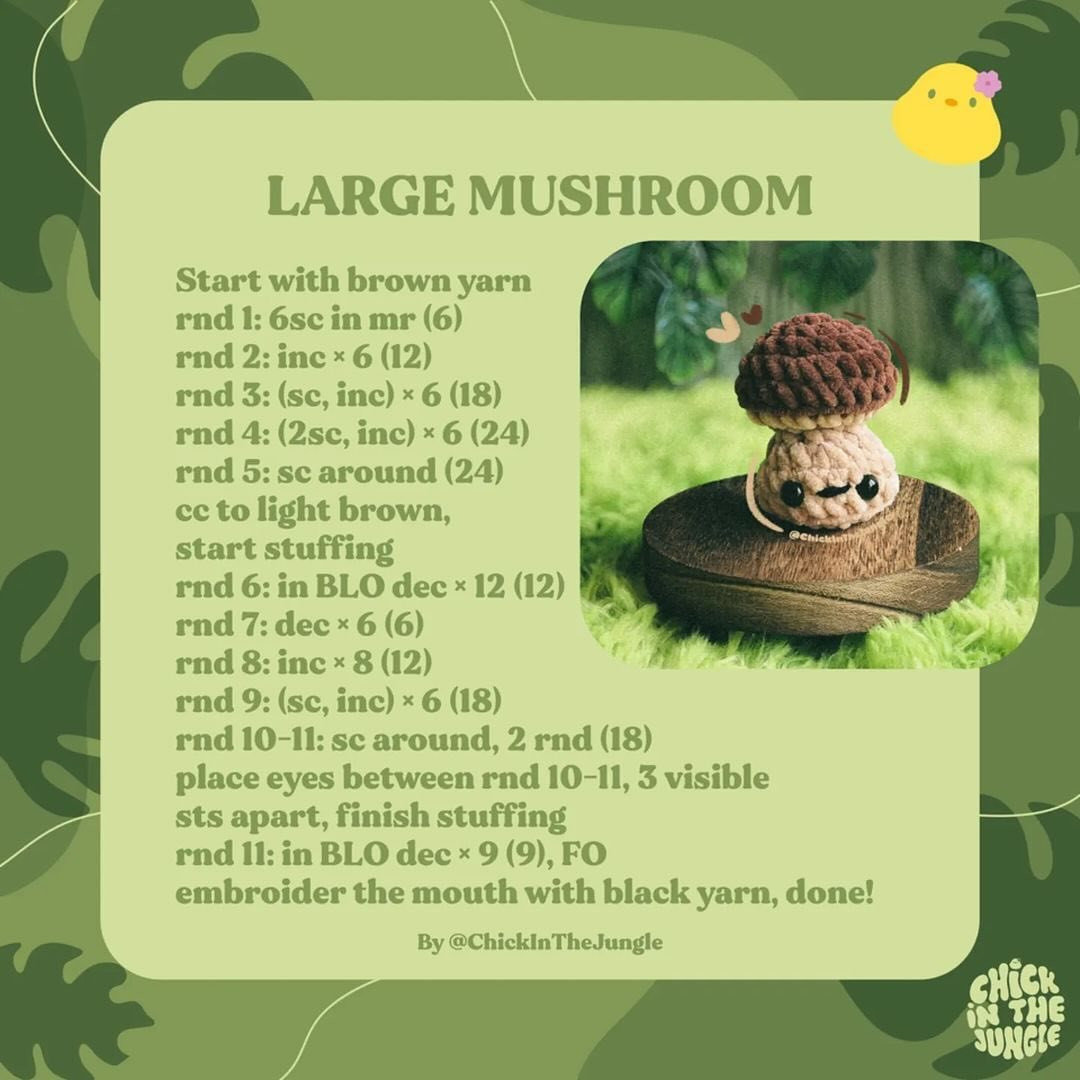 Crochet No-Sew Mushroom Pattern: Cute and Easy DIY Project
