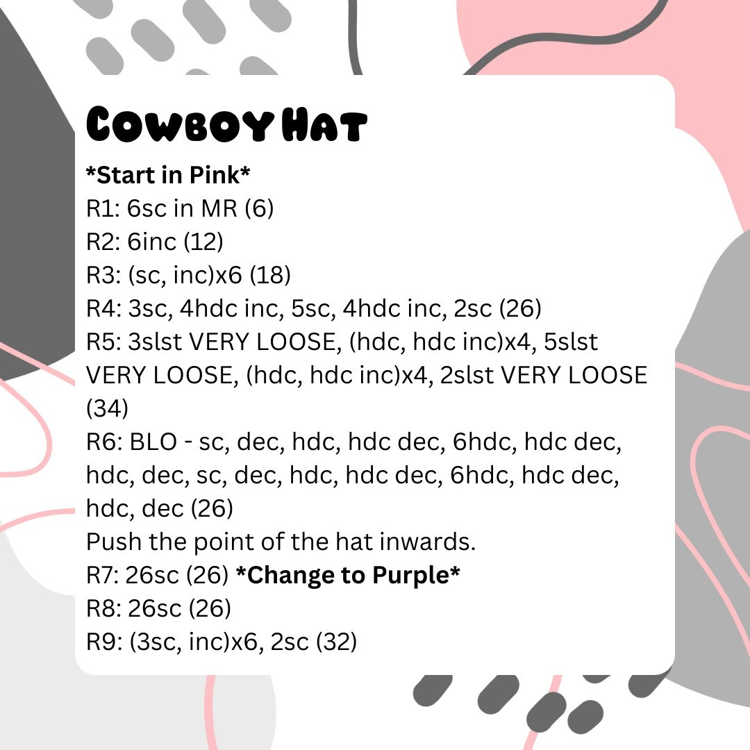 Crochet Pattern: Adorable Cow-Themed Plush with Cowboy Hat