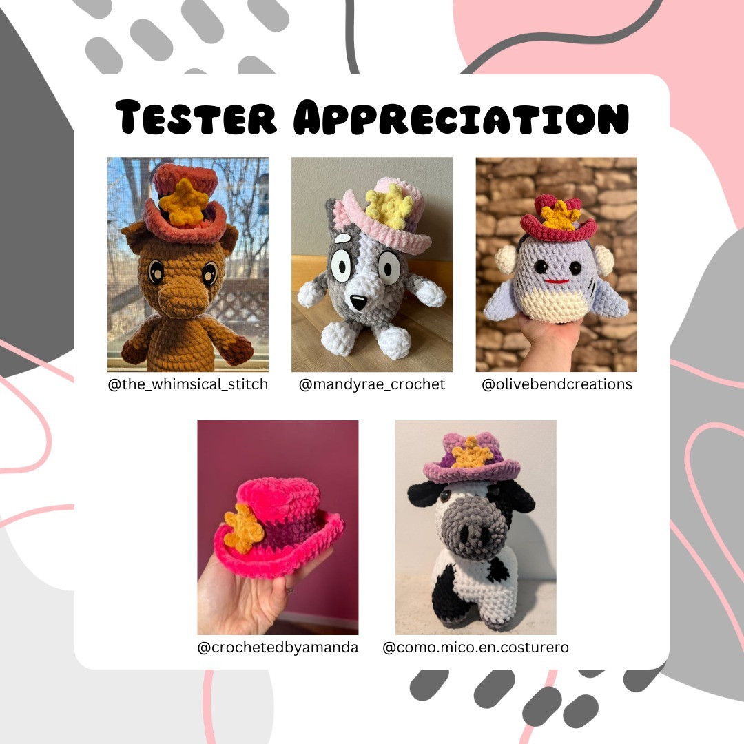 Crochet Pattern: Adorable Cow-Themed Plush with Cowboy Hat