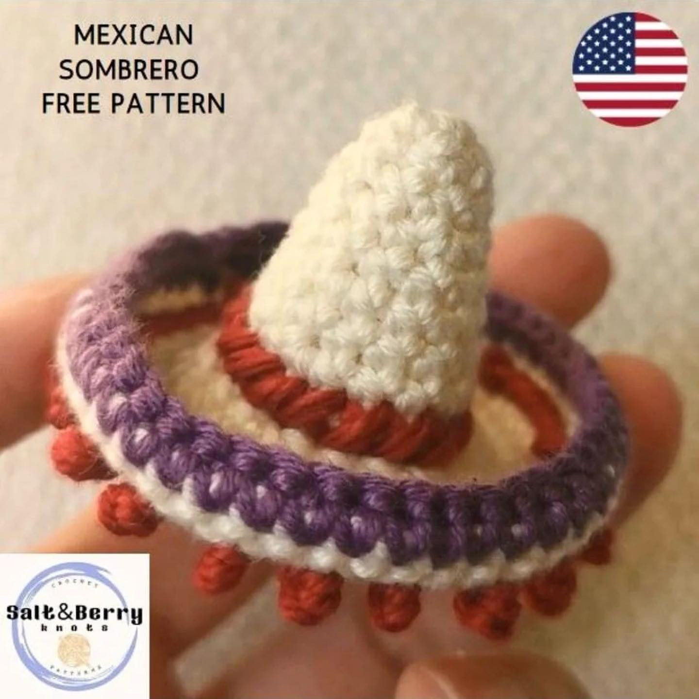 Crochet Pattern: Colorful Yarn with Miniature Hat