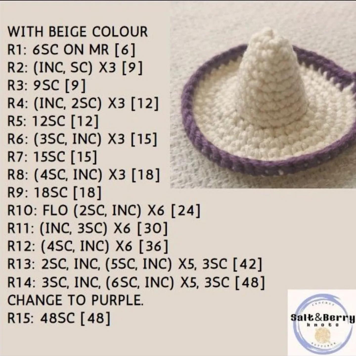 Crochet Pattern: Colorful Yarn with Miniature Hat