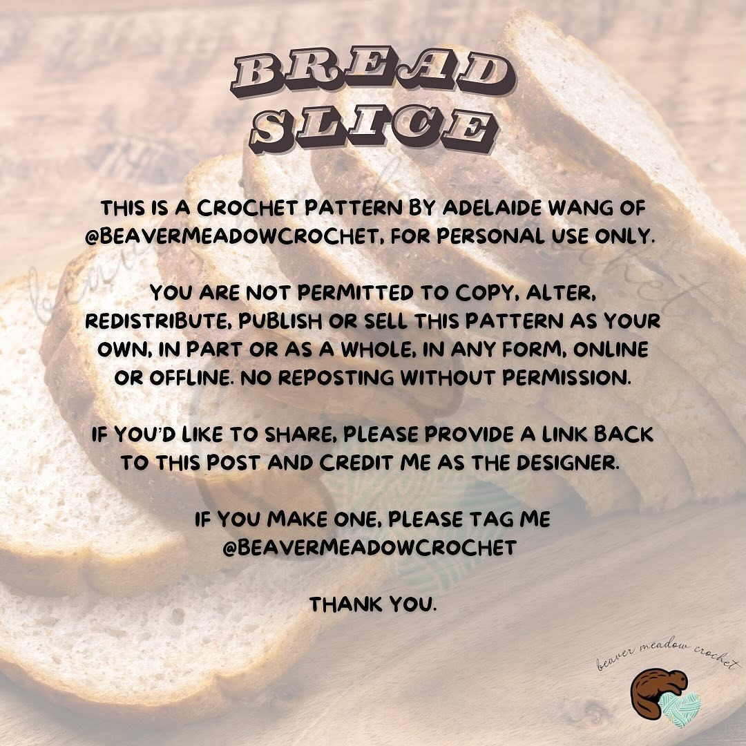 Crochet Pattern: Cute Cat on a Slice of Bread