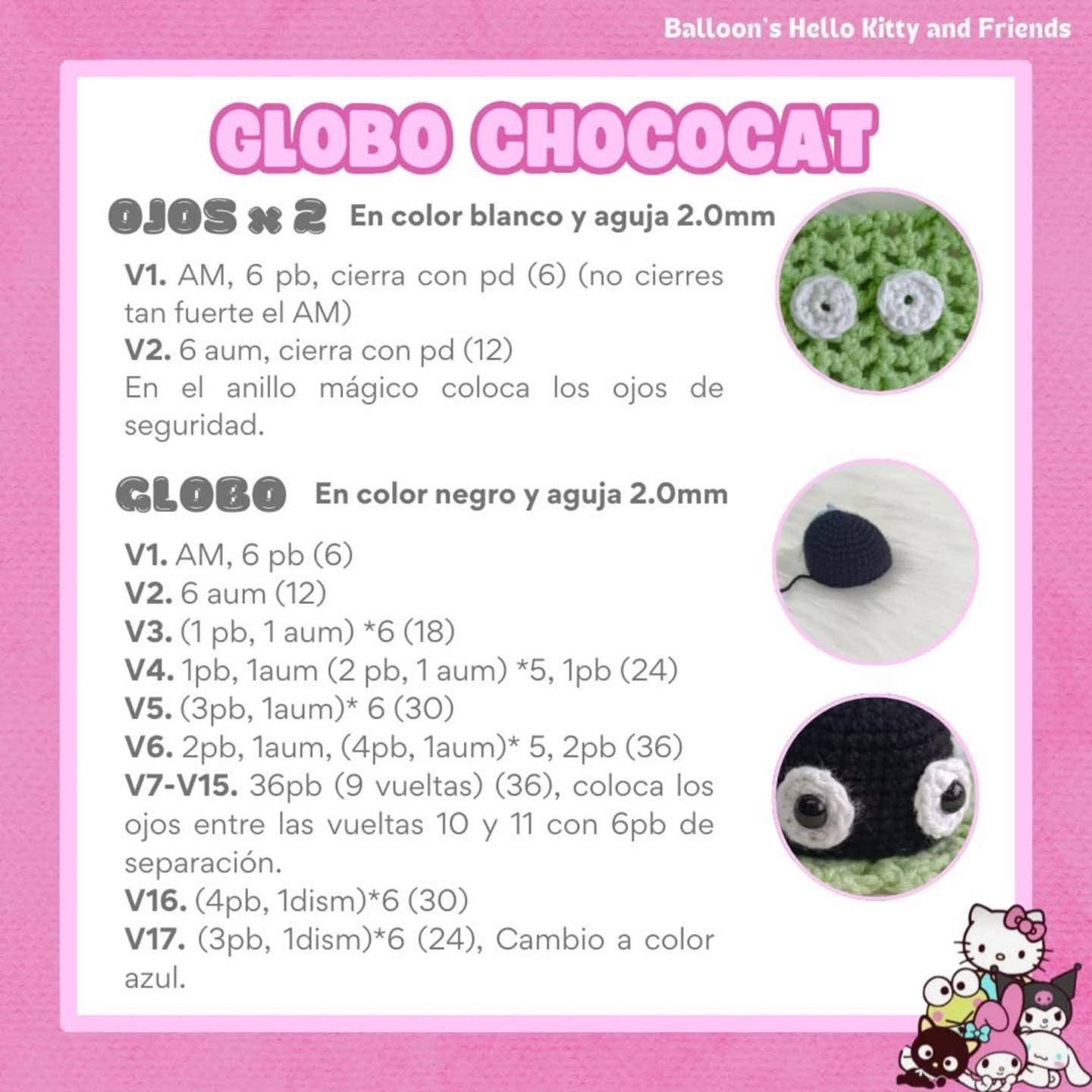 Crochet Pattern: Cute Chococat Amigurumi Balloon Tutorial