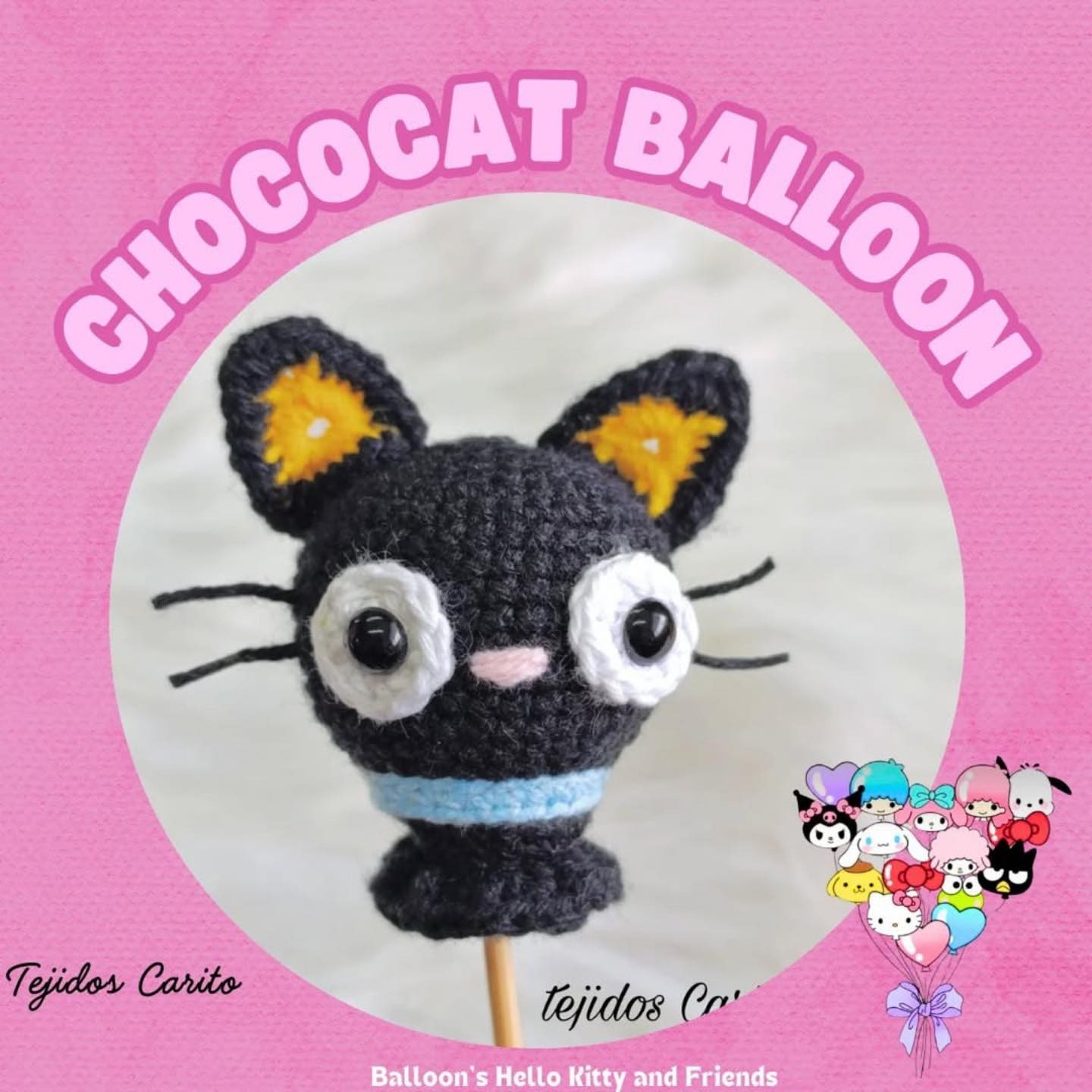 Crochet Pattern: Cute Chococat Amigurumi Balloon Tutorial