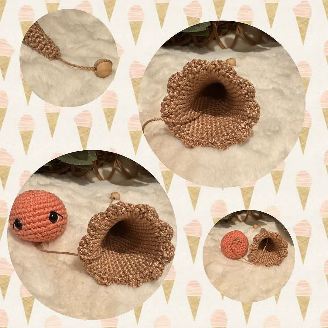 Crochet Pattern: Cute Peachy Ice Cream Cone Toy