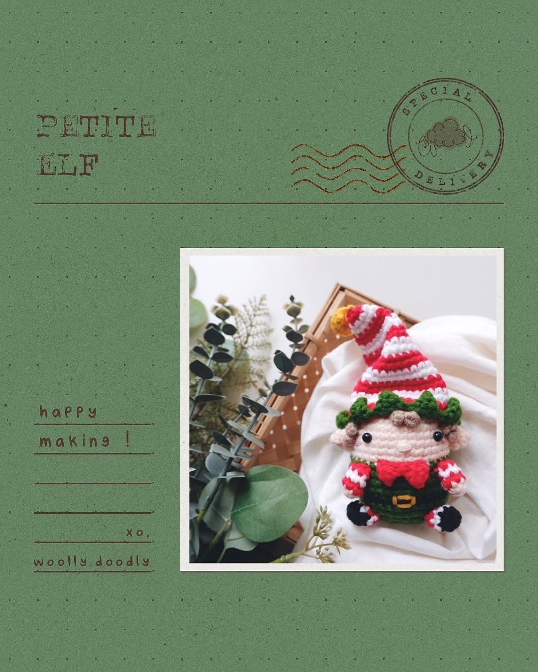 Crochet Pattern for a Cute Petite Christmas Elf Amigurumi