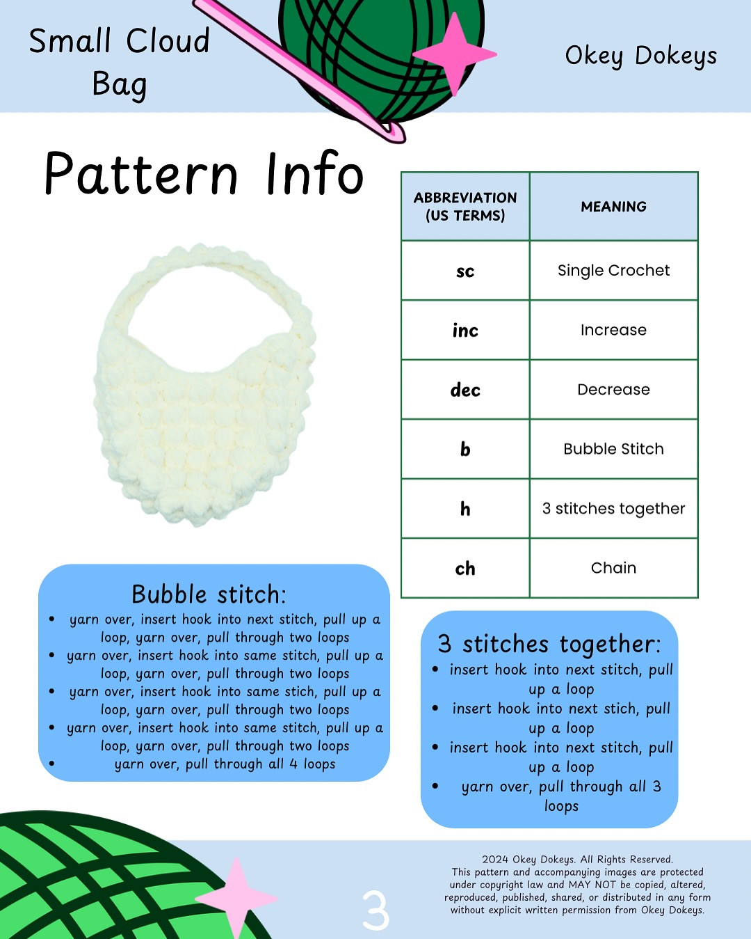 Crochet Pattern for a Stylish Small Cloud Bag