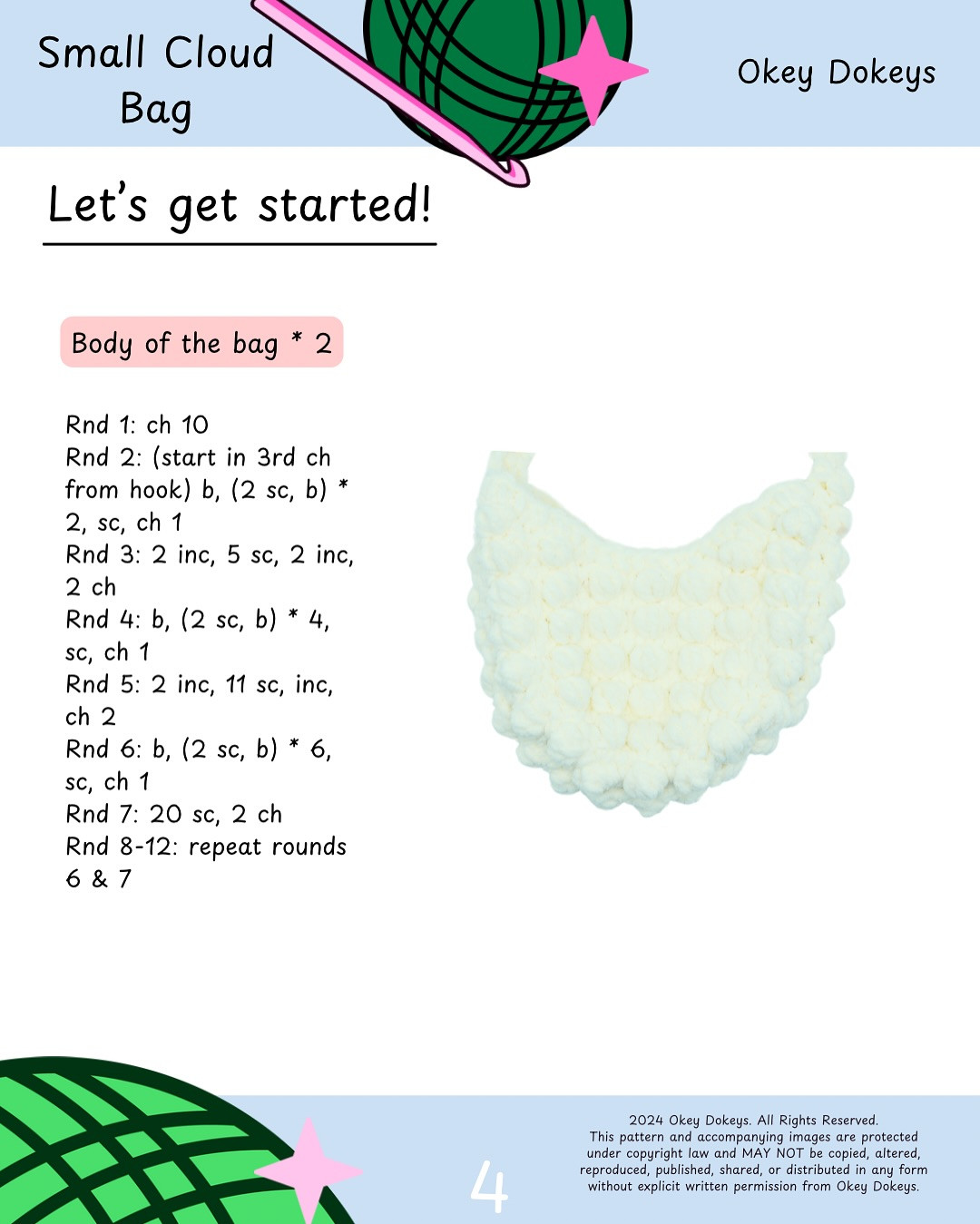 Crochet Pattern for a Stylish Small Cloud Bag
