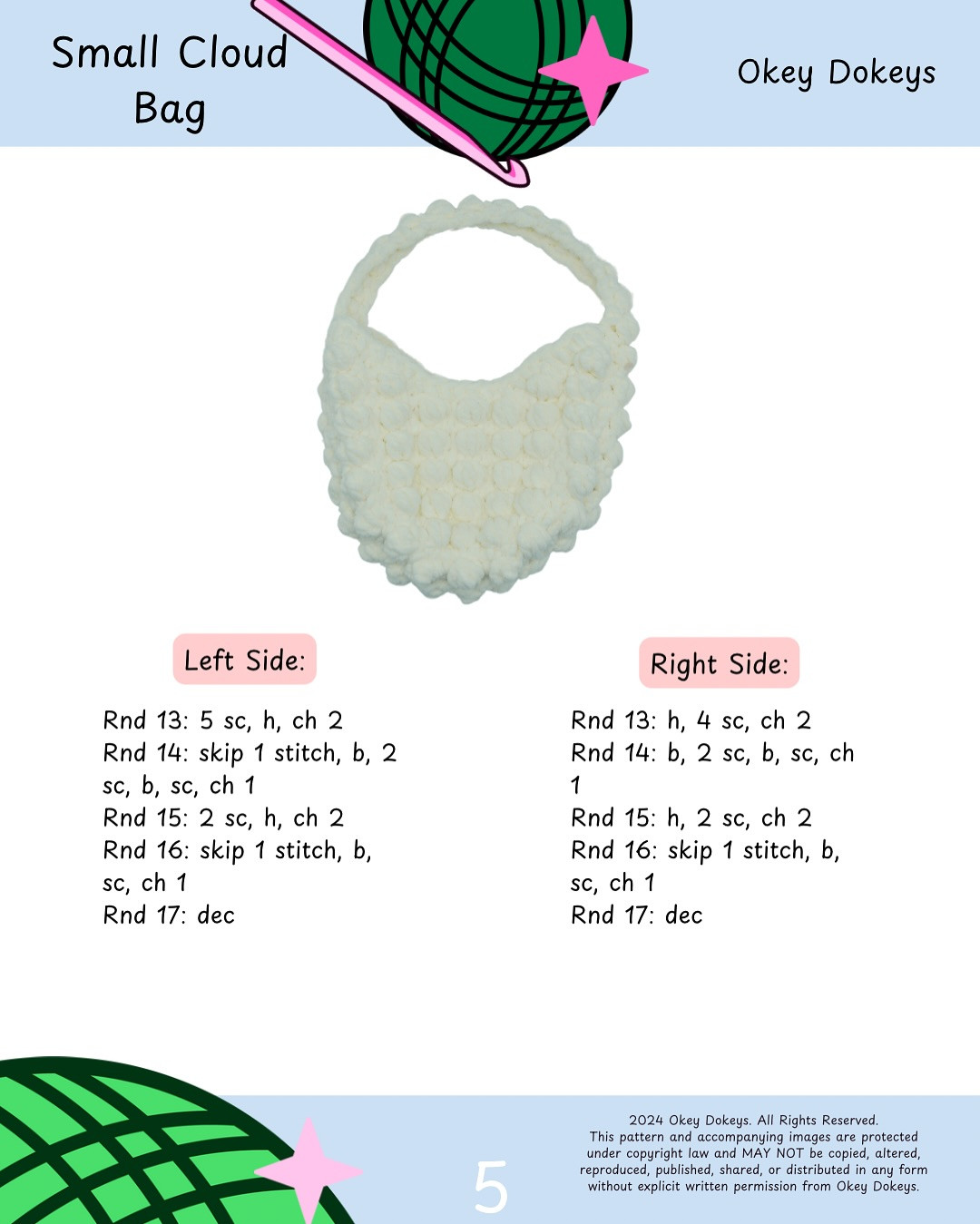Crochet Pattern for a Stylish Small Cloud Bag
